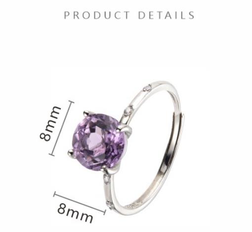 S925 Sterling Silver Natural Citrine, Amethyst, and Topaz Gemstone Ring for Women